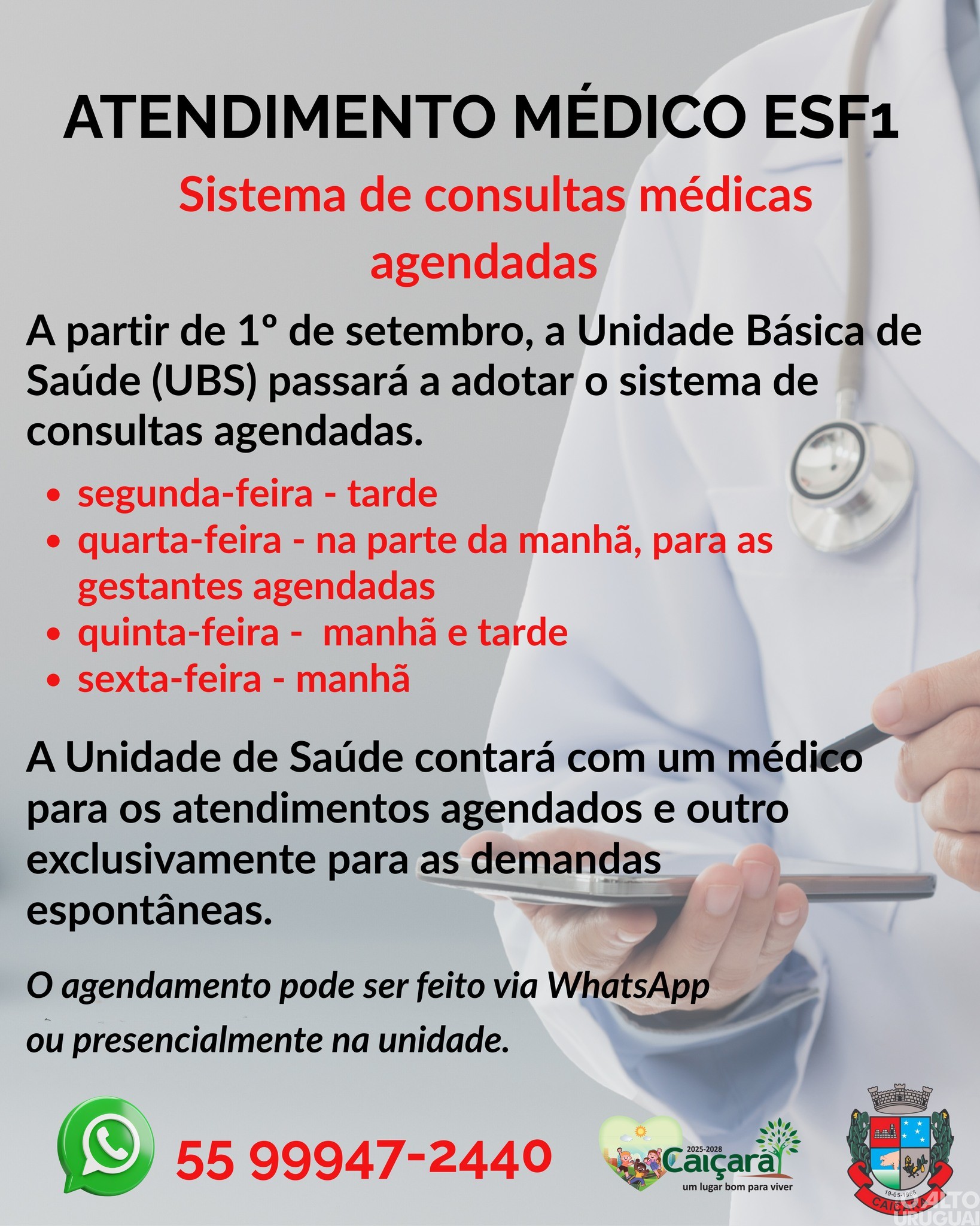 UBS de Caiçara adota sistema de consultas médicas agendadas