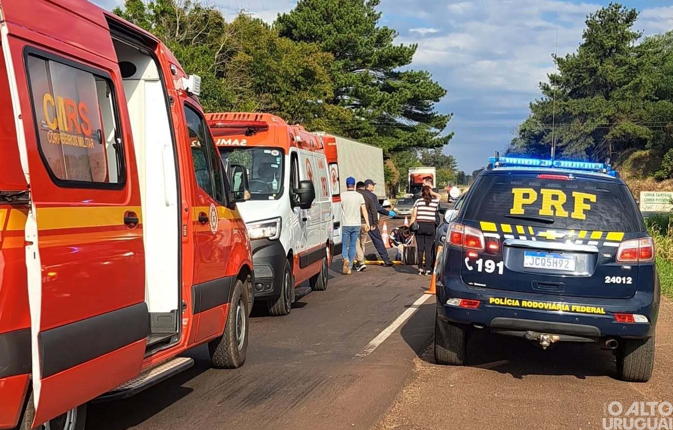 Colisão deixa quatro pessoas feridas na BR-386 em Seberi