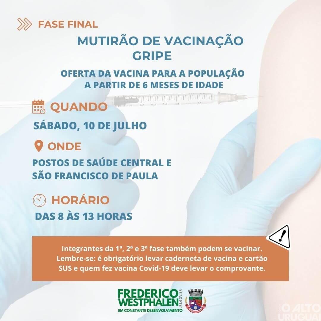 Prefeitura de FW promove Mutirão de Vacinação contra Gripe