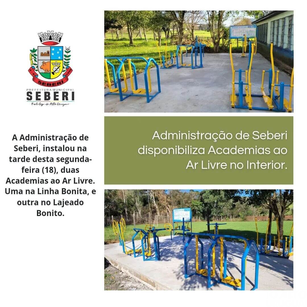 Administração de Seberi instala academias ao ar livre no interior do município