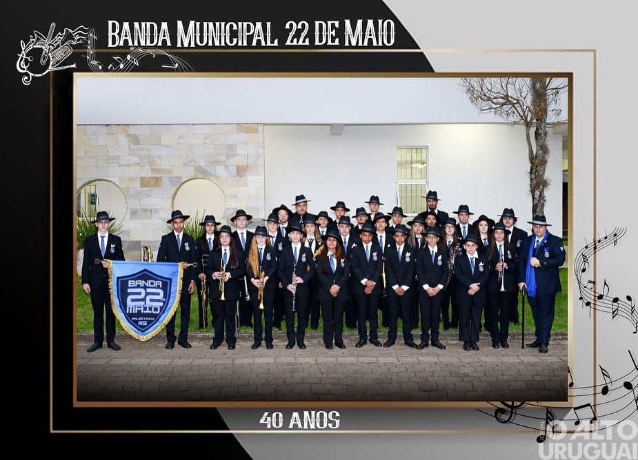 Banda Marcial 22 de Maio de Palmitinho participa de festival em SC