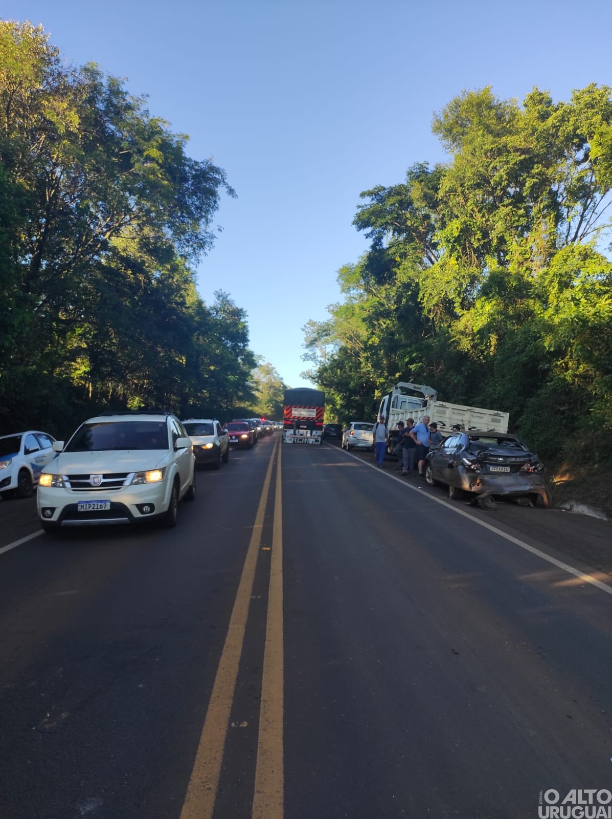 Registrado engavetamento na curva da Volta Grande em FW