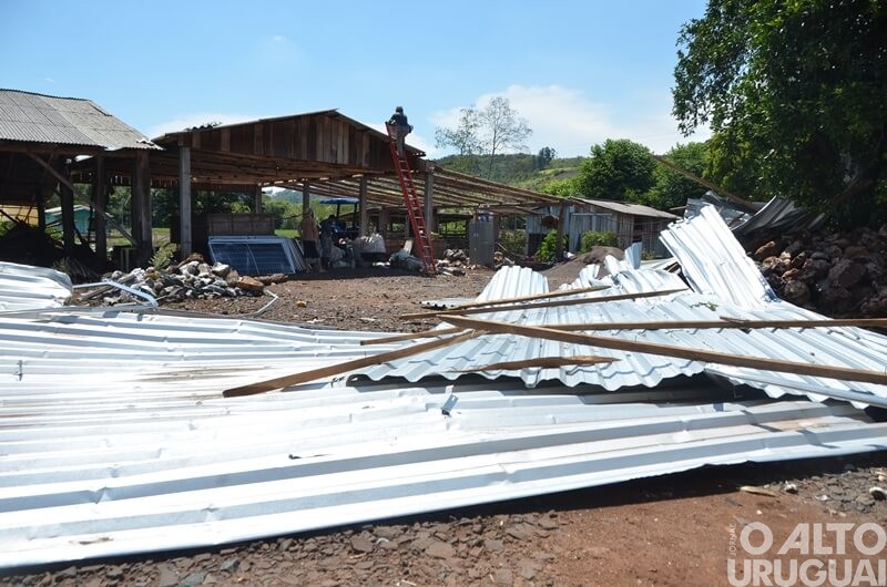 Vendaval causa prejuízos de mais de R$ 40 mil no interior de Frederico Westphalen