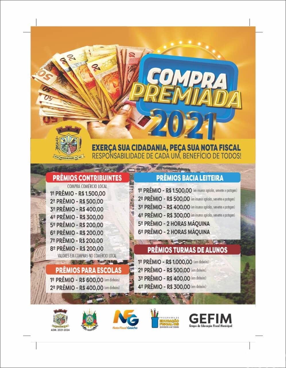 Compra Premiada distribuirá quase R$ 10 mil em Boa Vista das Missões