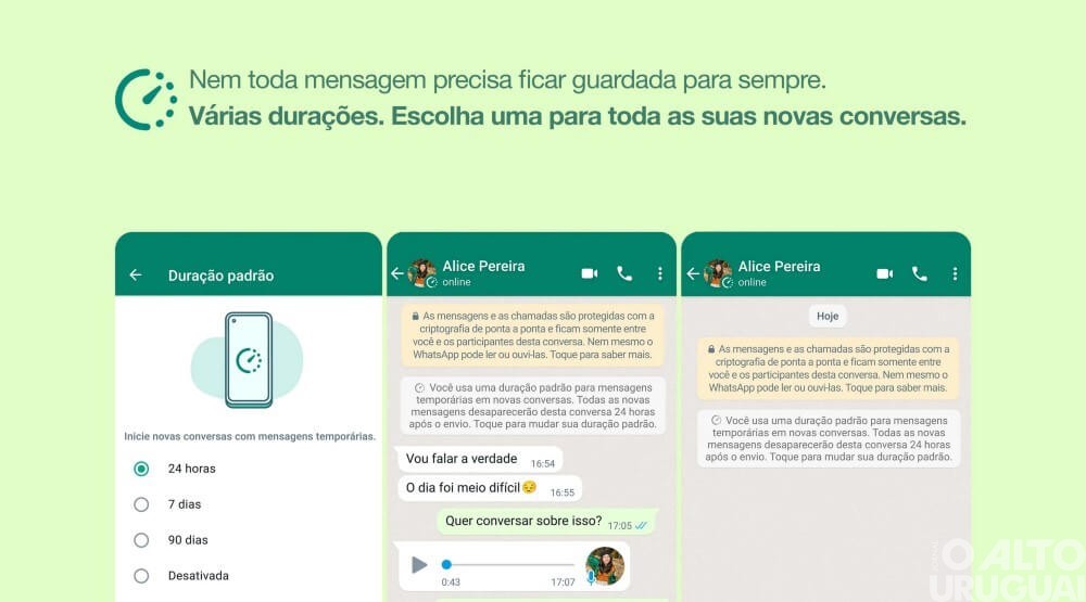 Nova funcionalidade do WhatsApp permite mensagens temporárias de maneira padrão