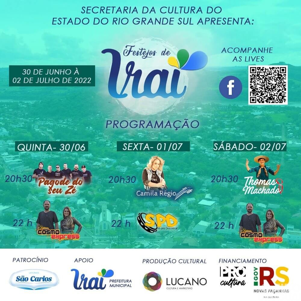 Iraí celebra 89 anos de emancipação com vasta programação