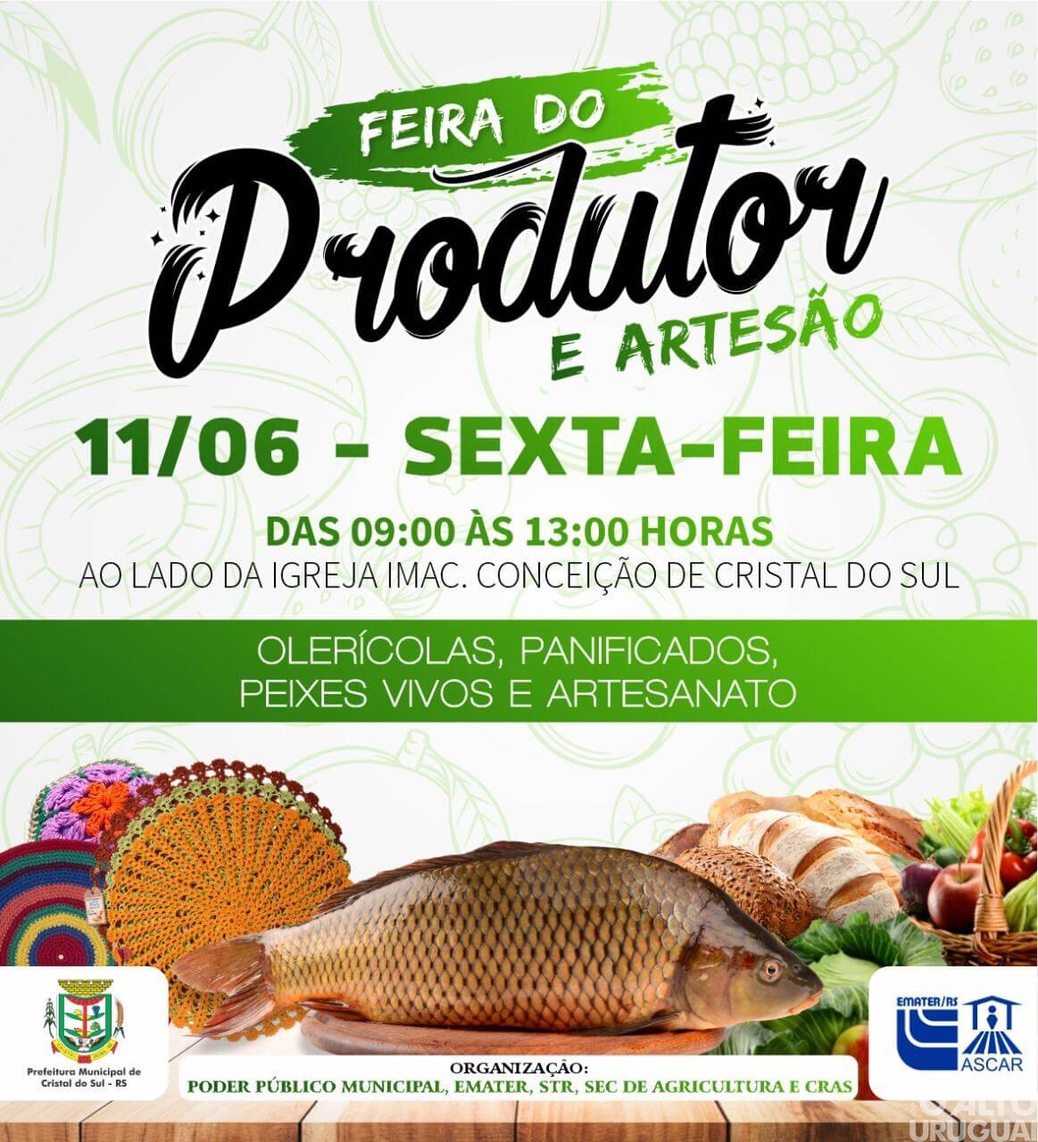 Cristal do Sul: Feira do Produtor e Artesão será realizada nesta sexta-feira
