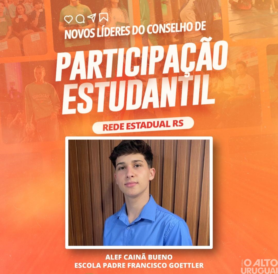 Aluno da 20ª CRE é escolhido como representante estudantil para a COP 30