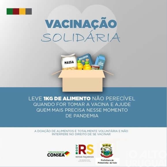 Pinheirinho do Vale adere à campanha Vacinação Solidária