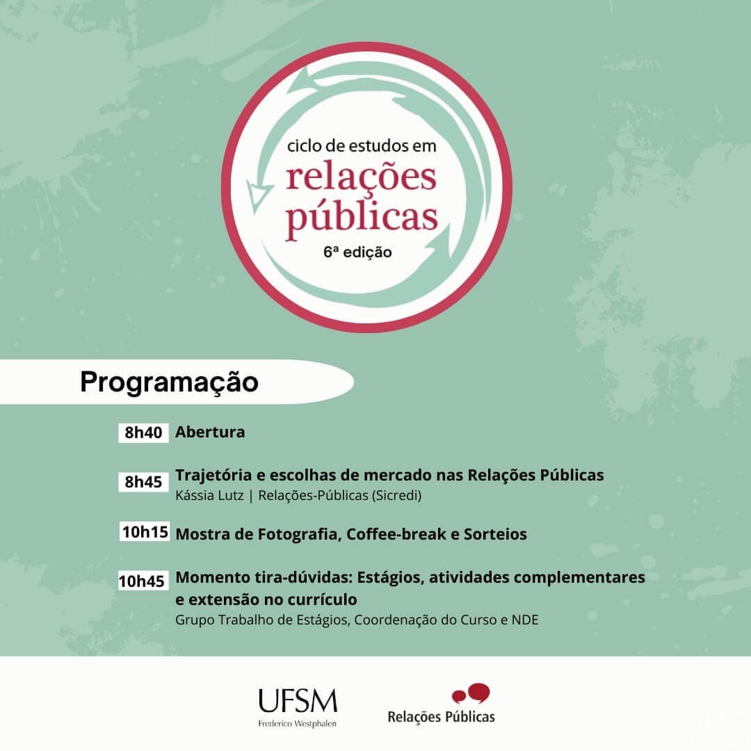 Curso de Relações Públicas da UFSM-FW realiza 6º Ciclo de Estudos