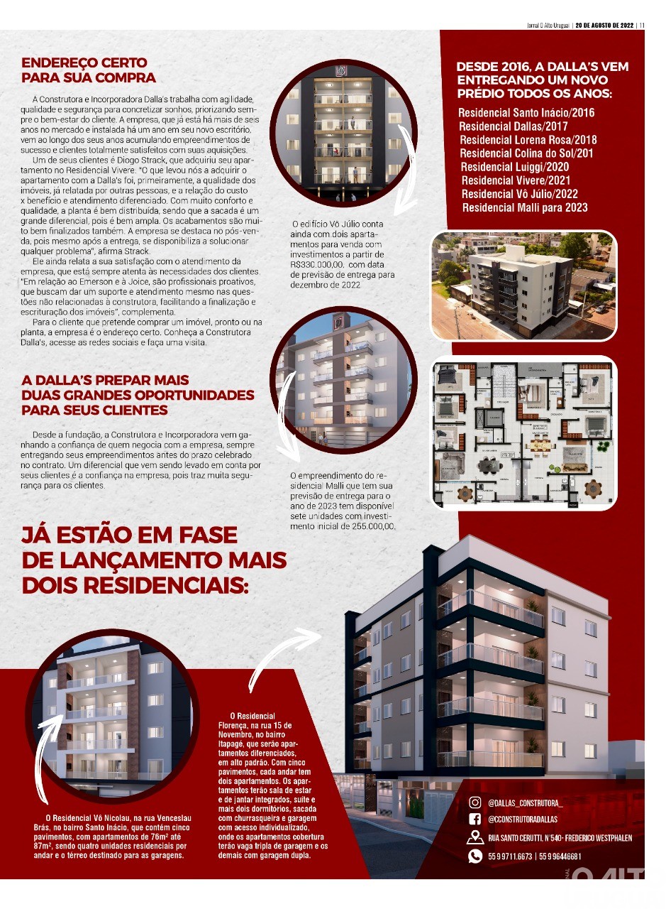 Construtora Dalla’s completa um ano e comemora o crescimento obtido