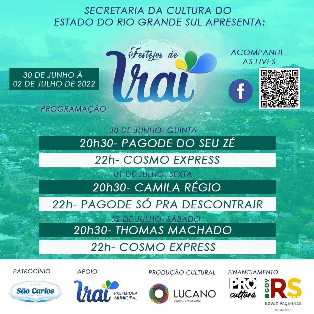 Iraí celebra 89 anos de emancipação com vasta programação