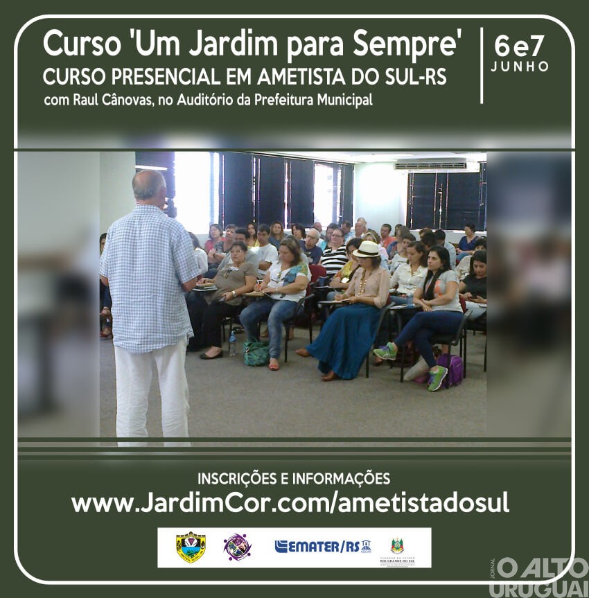 Ametista do Sul terá curso com o renomado paisagista Raul Cânovas