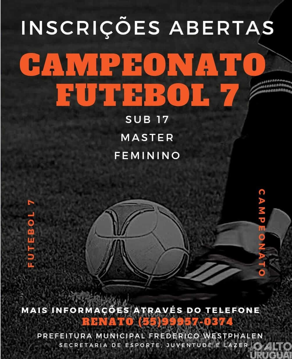 Inscrições abertas para Campeonato de Futebol 7 em FW