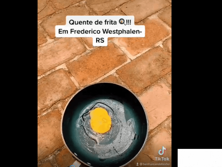 Frederiquense viraliza na internet após fritar ovo em frigideira na calçada