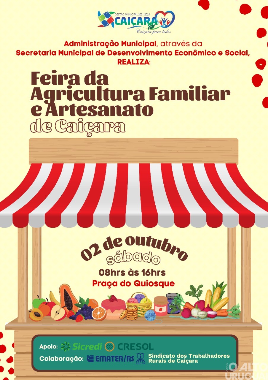 Caiçara terá Feira da Agricultura Familiar e Artesanato