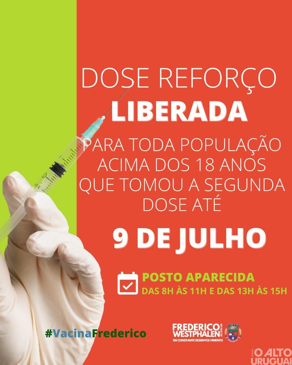 FW: Secretaria de Saúde libera aplicação de dose de reforço para toda população adulta