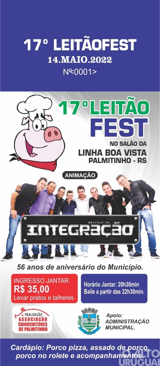 Palmitinho realiza 17ª edição da Leitão Fest no próximo sábado