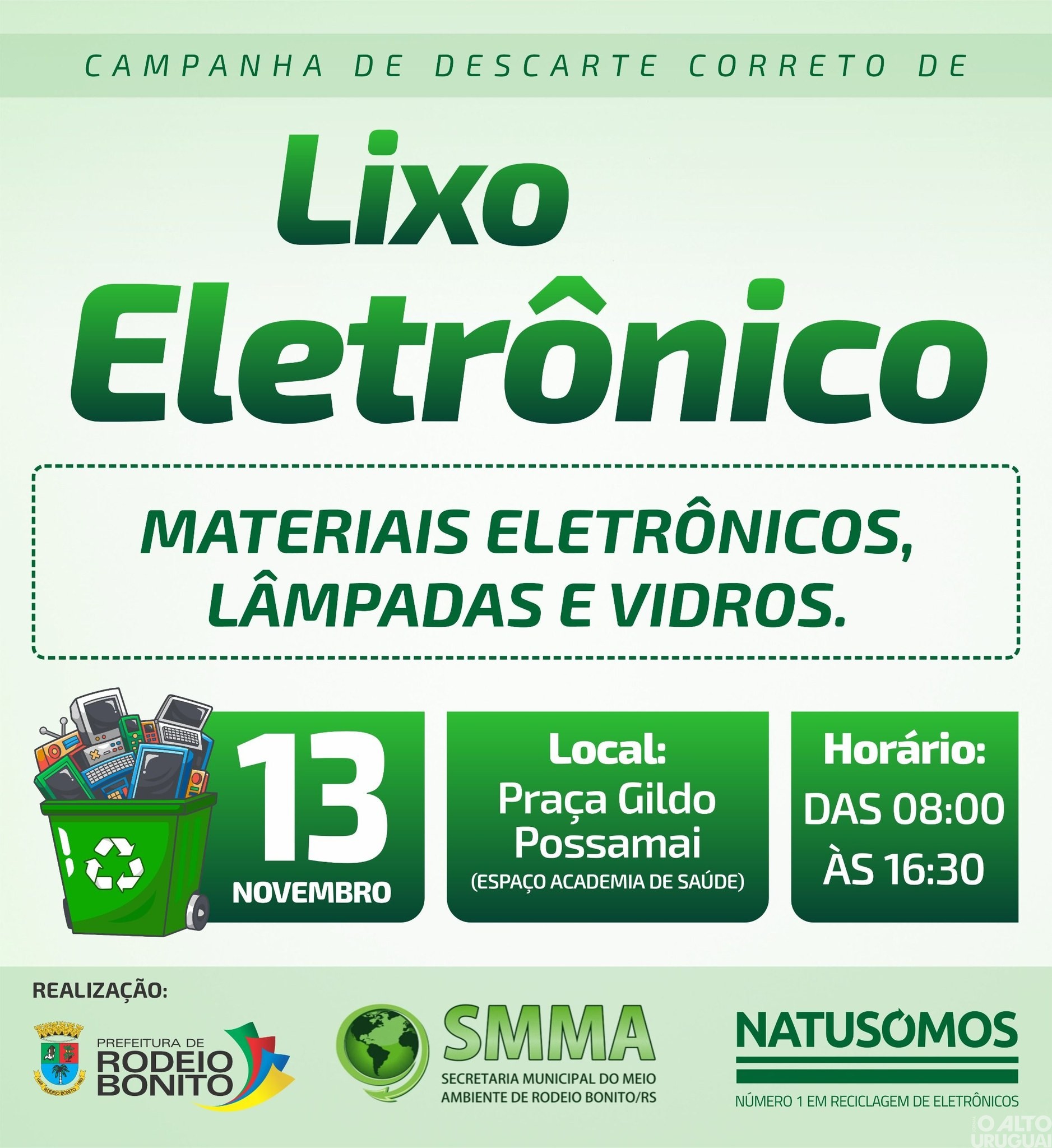 Rodeio Bonito realiza coleta de resíduo eletrônico