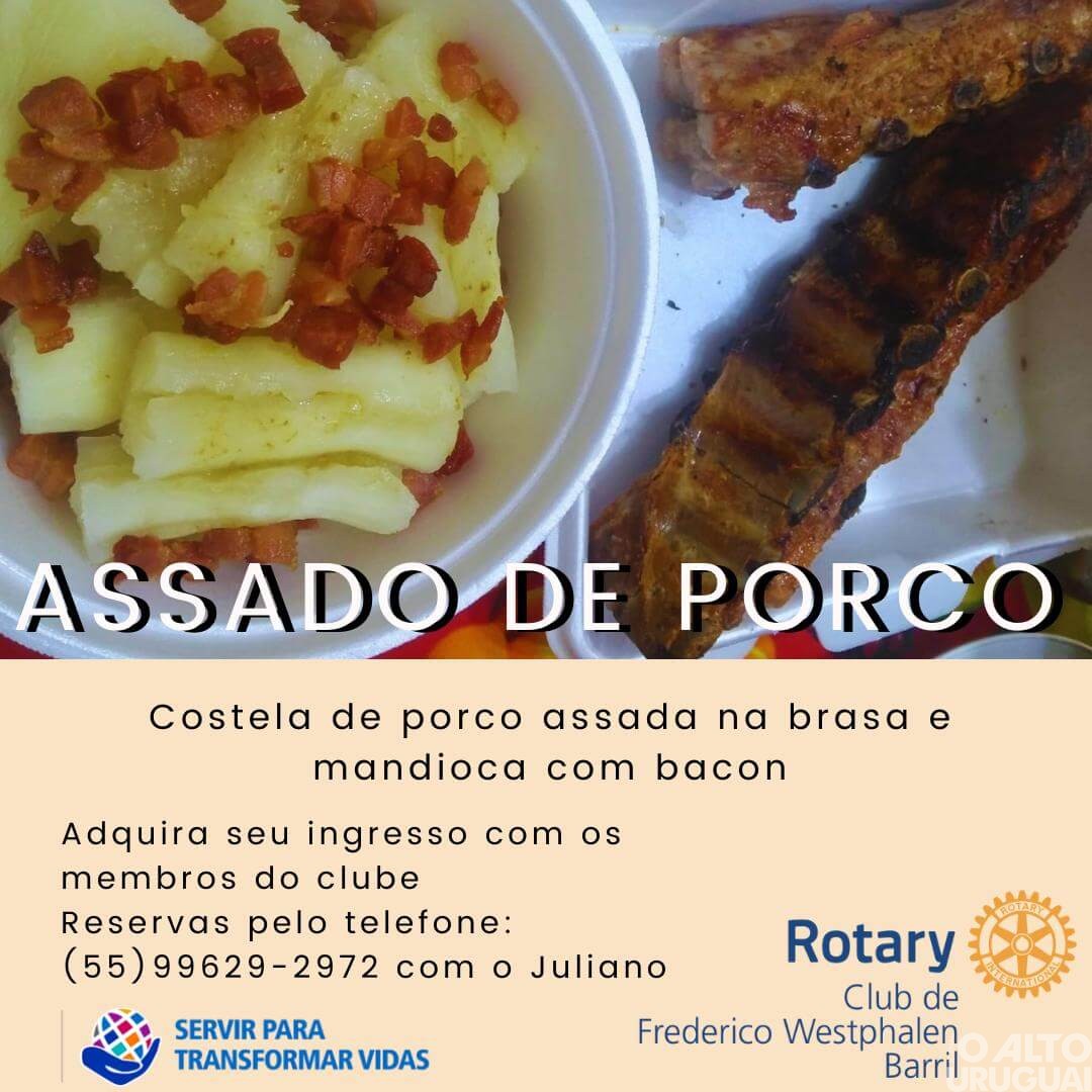 Rotary Barril realiza comercialização de assado de porco