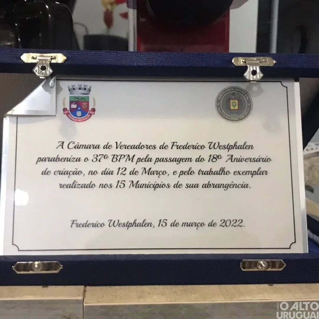 Câmara de Vereadores de FW homenageia 37º BPM