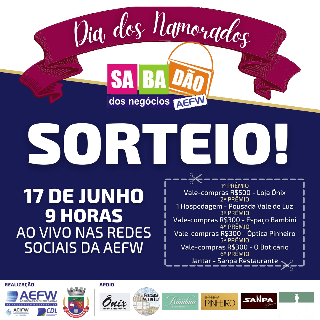 Sorteio do Sabadão: ganhadores serão conhecidos nesta quinta-feira