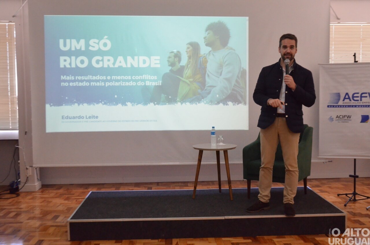 Eduardo Leite apresenta propostas para a região durante evento em FW