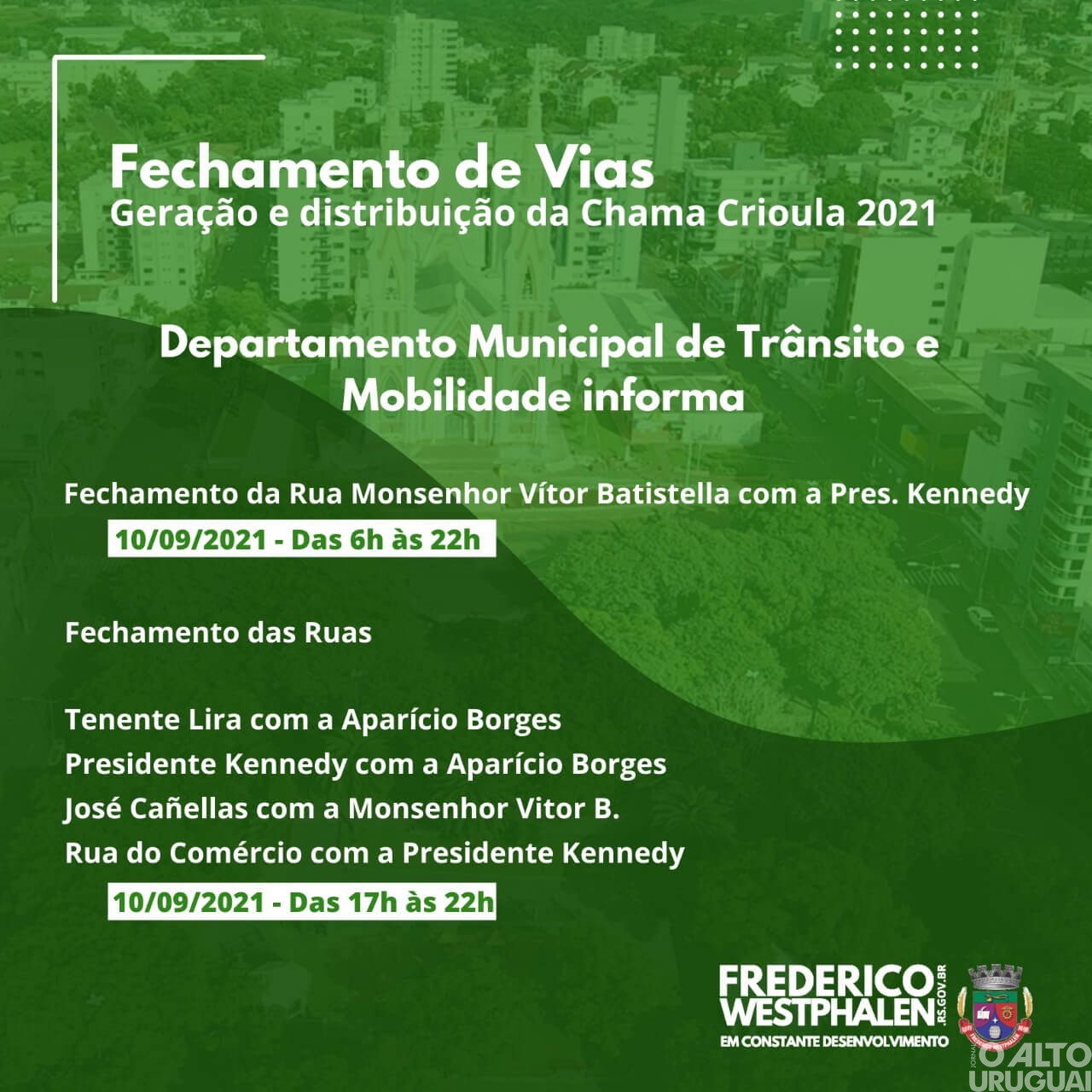 Ruas do Centro de FW serão fechadas por algumas horas nesta sexta-feira e sábado