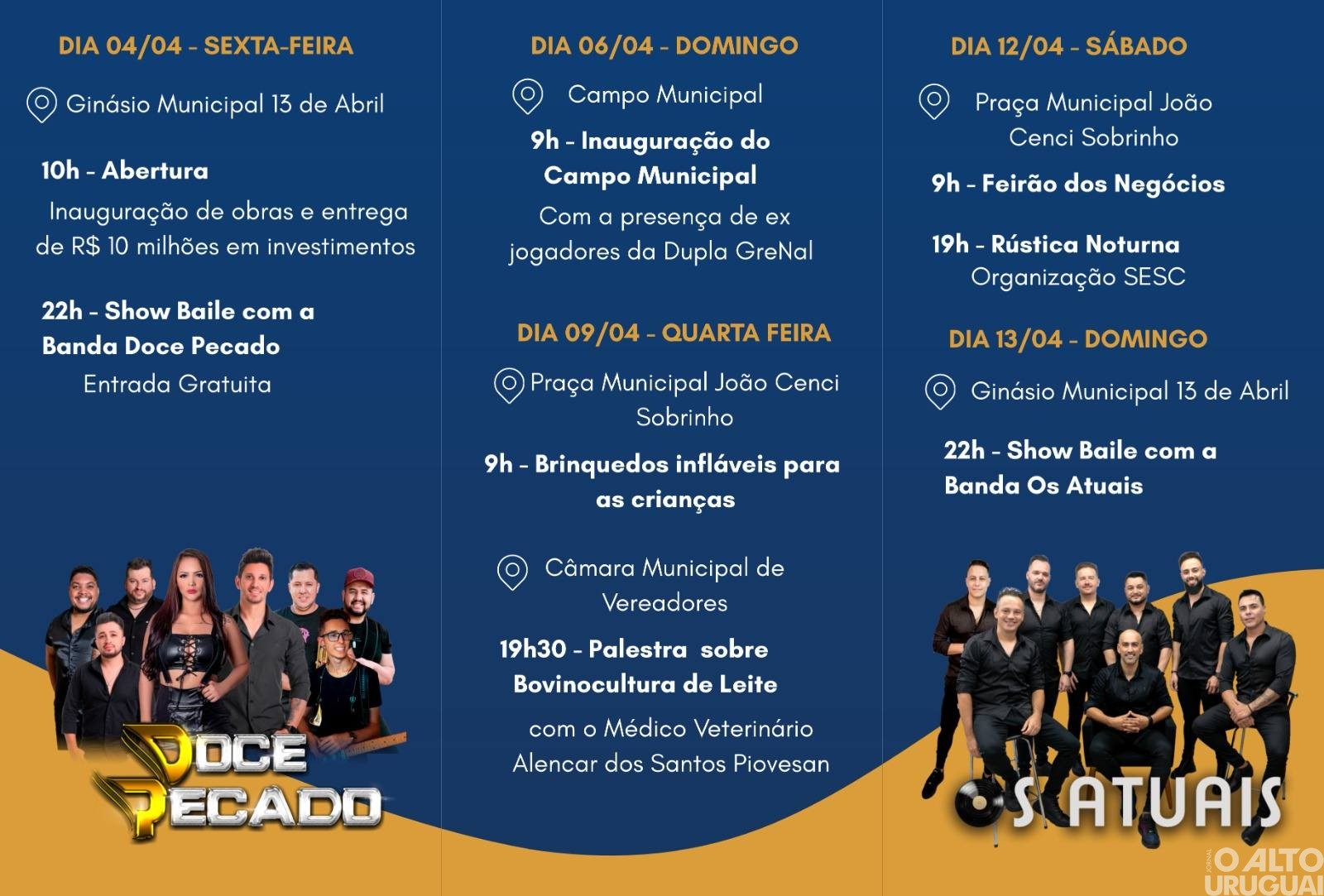 Programação de aniversário de Cerro Grande inicia nesta sexta-feira