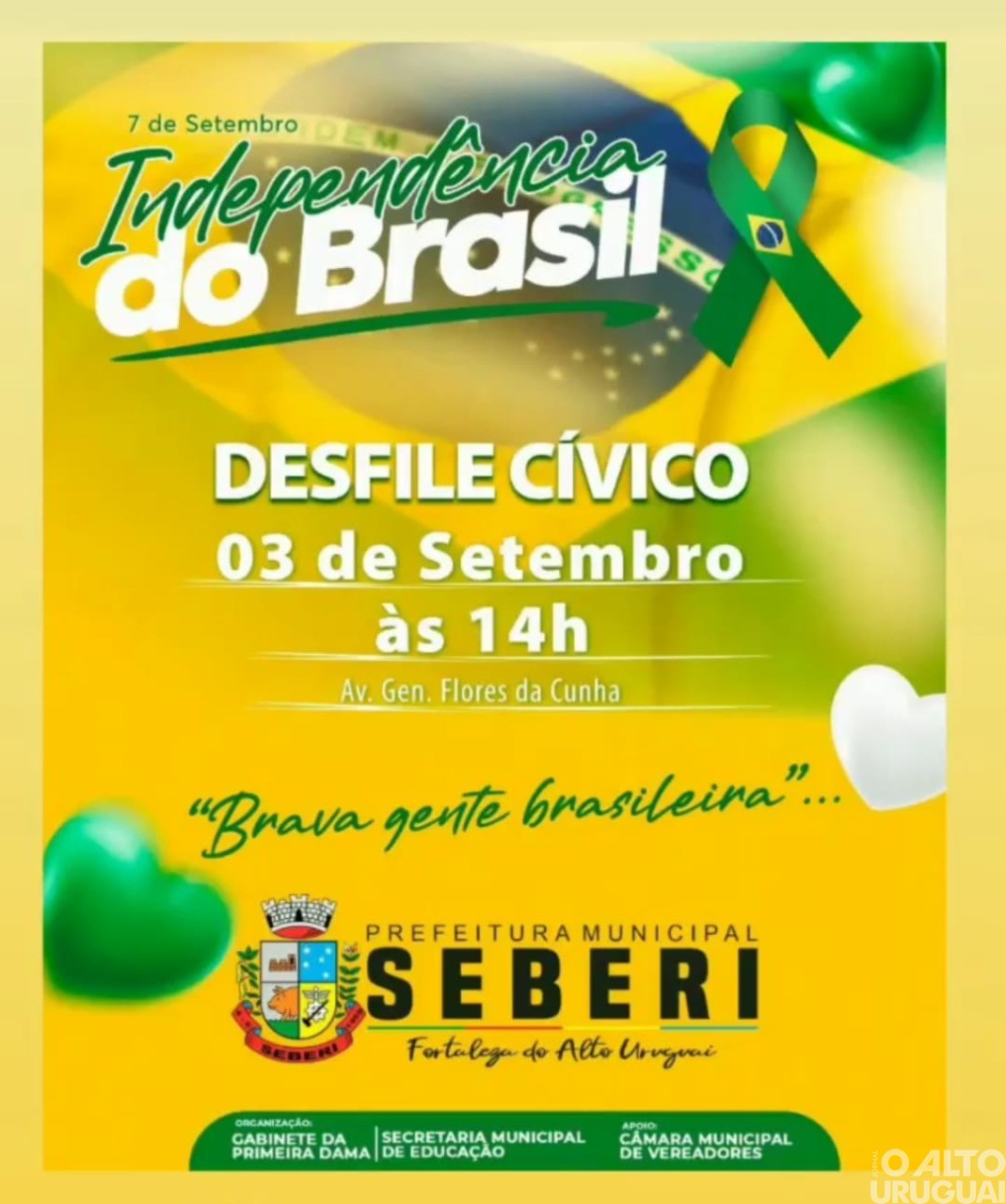 Seberi celebra Independência do Brasil no sábado
