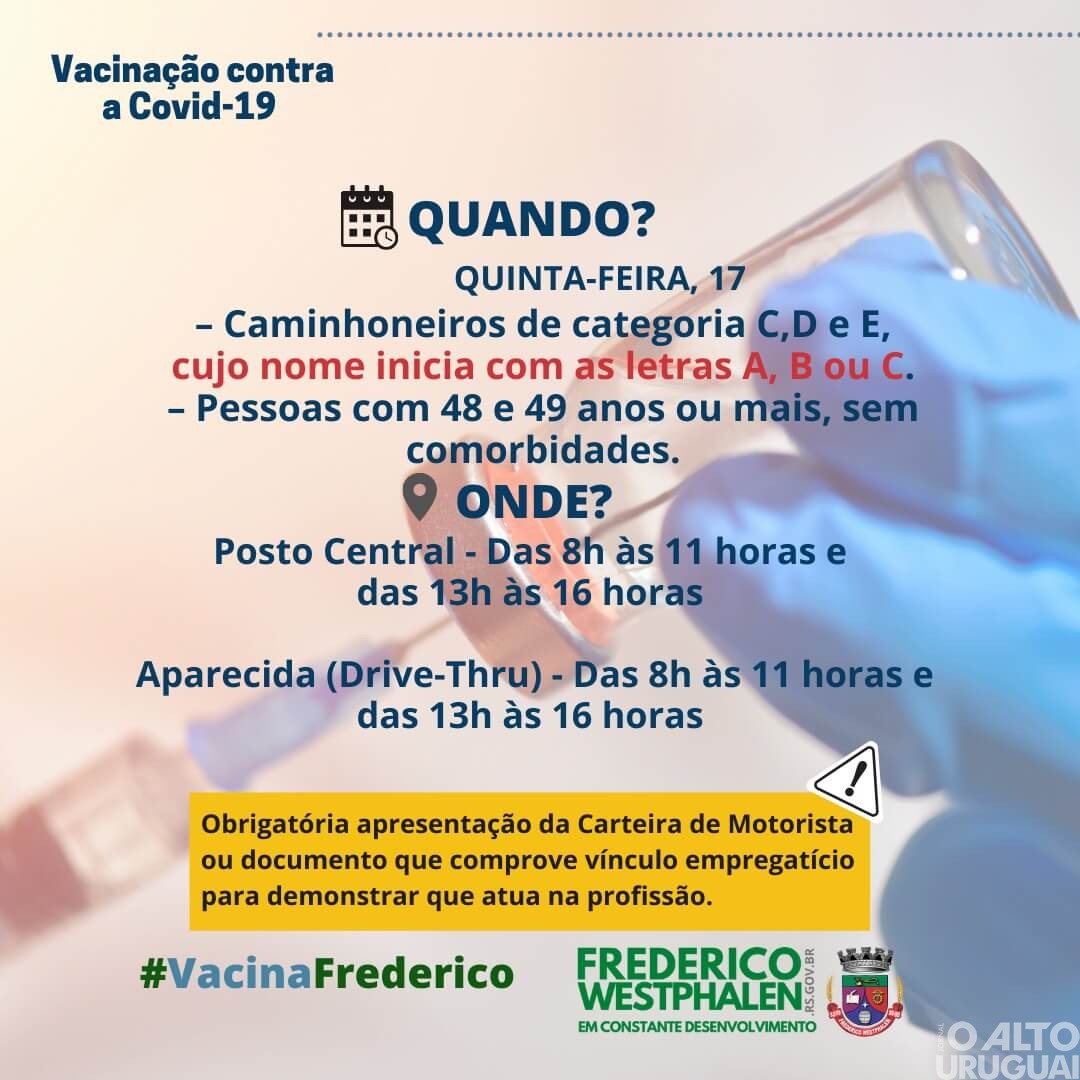 Prefeitura de FW atualiza regras para vacinação de caminhoneiros