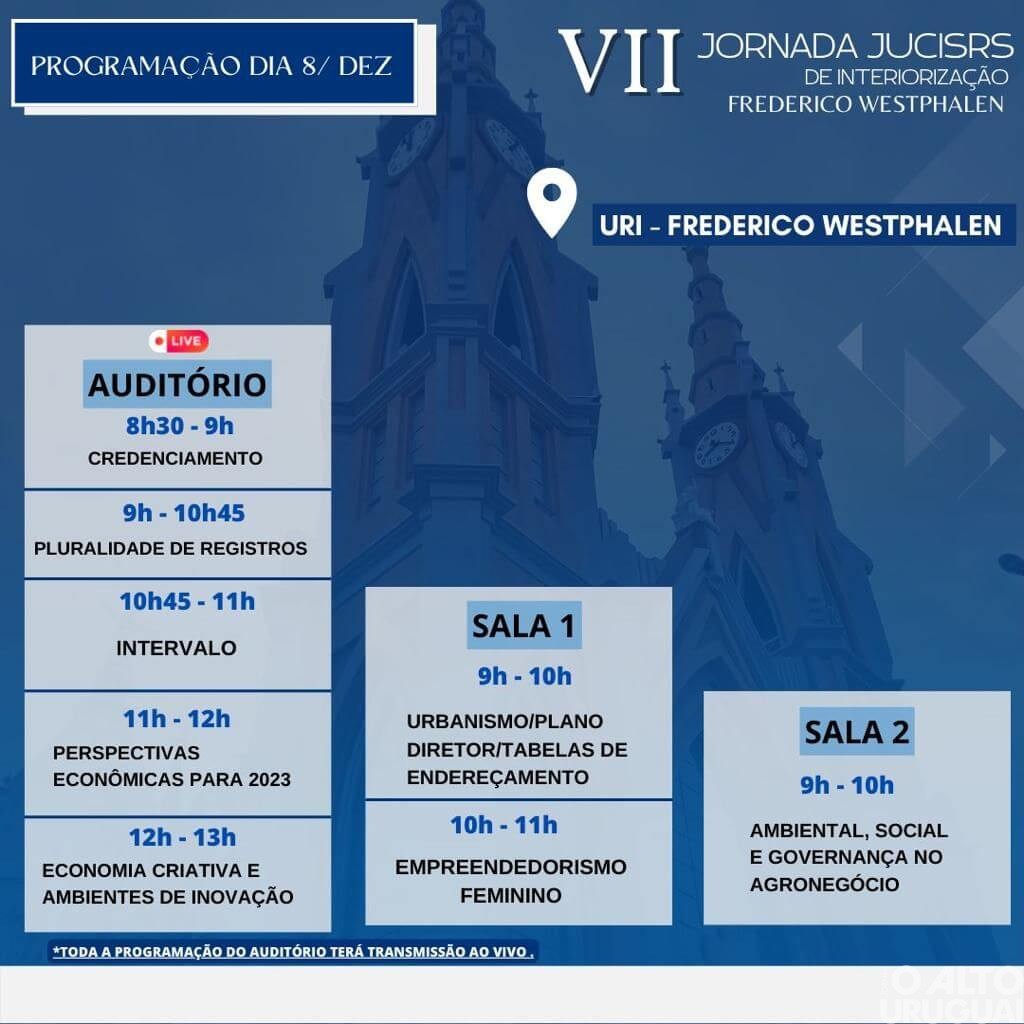 Jornada JucisRS de Interiorização inicia nesta quarta-feira em FW
