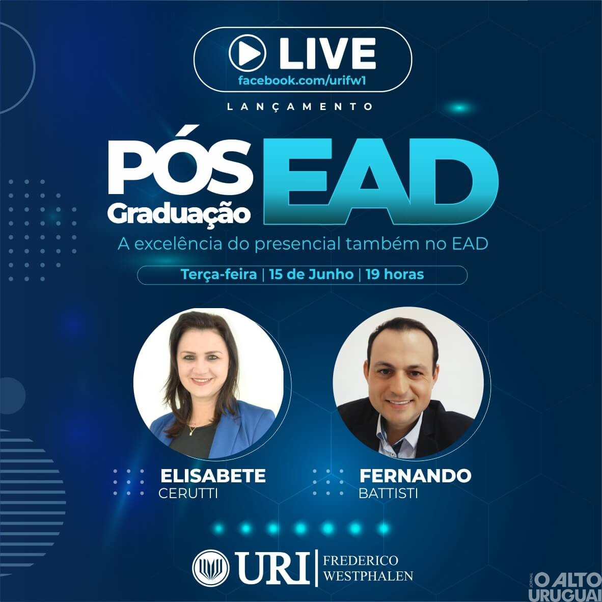 URI/FW promove live para lançamento de cursos de pós-graduação EAD