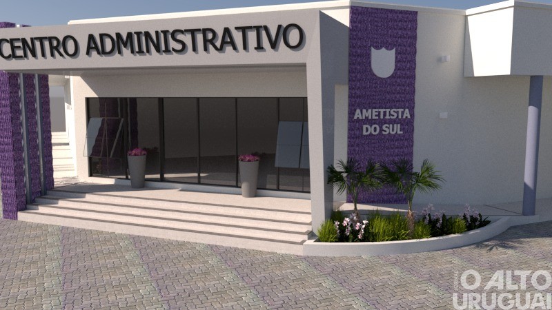 Prefeitura de Ametista do Sul passa por reestruturação na fachada e entorno do prédio