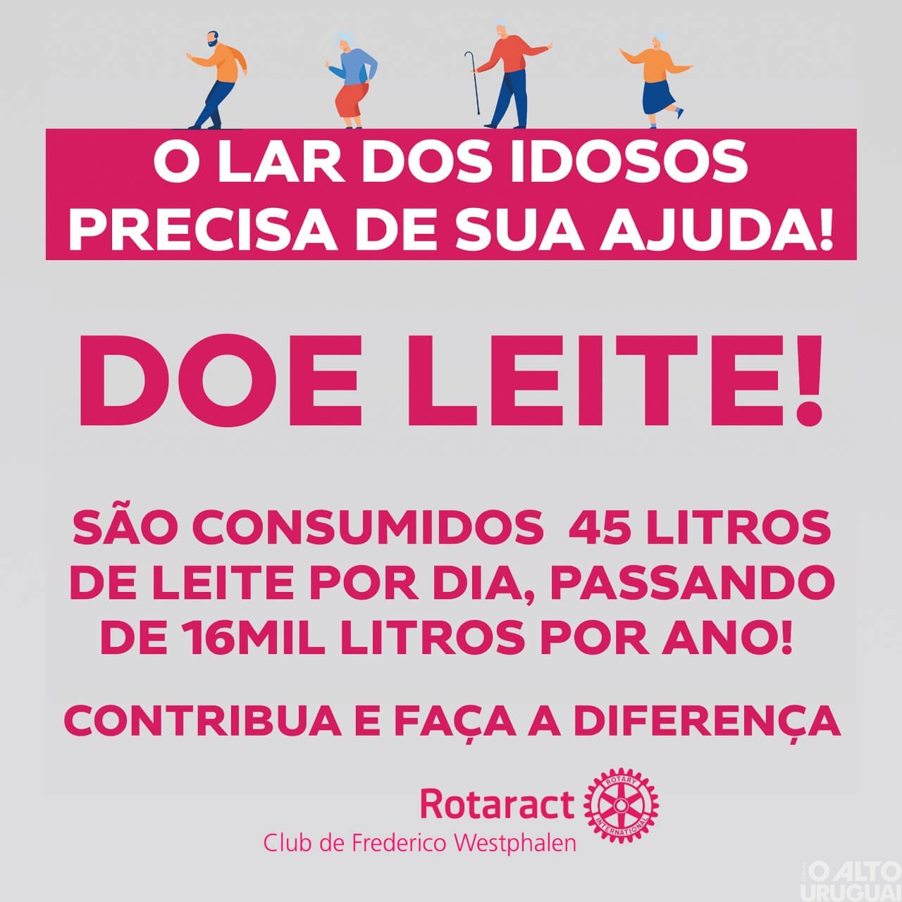 Rotaract FW: clube realiza ação em prol do Lar dos Idosos