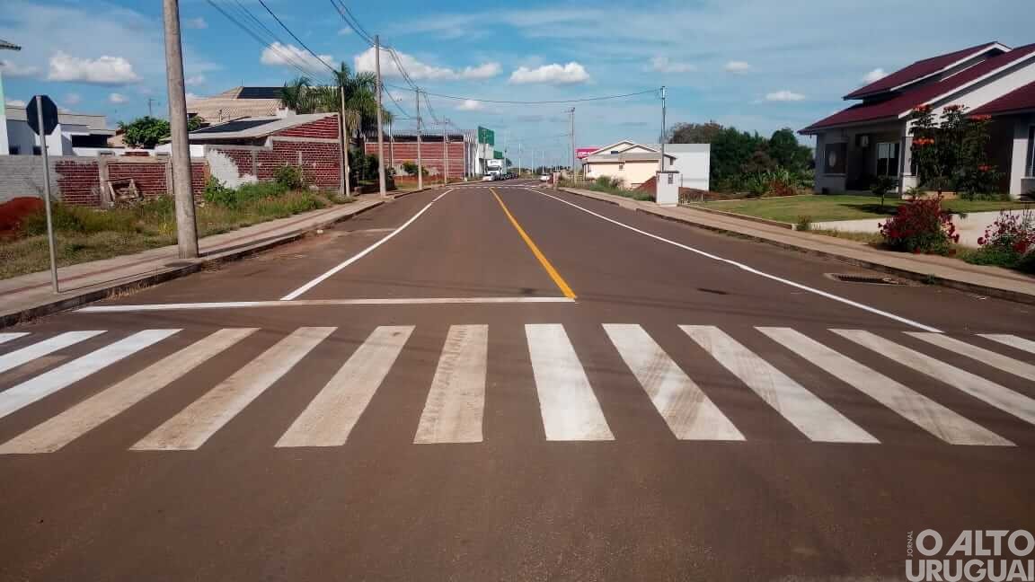 Projeto de melhoria de sinalização de ruas tem continuidade em Palmitinho