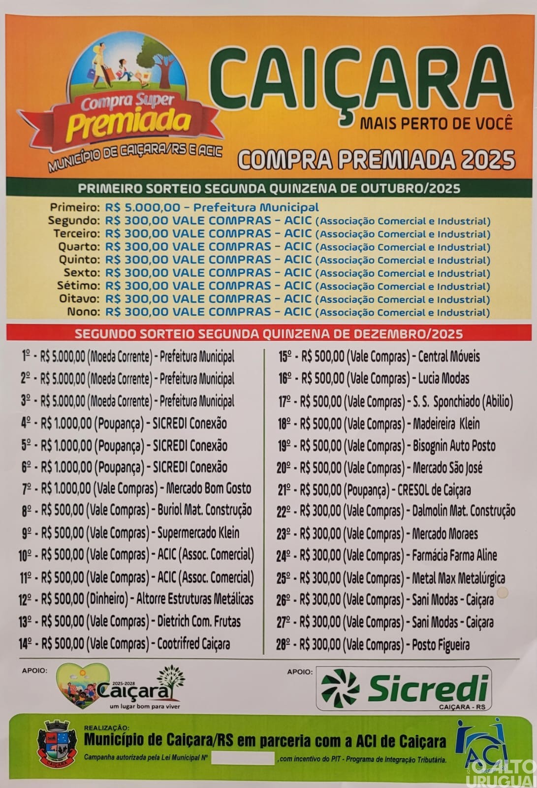 Caiçara dá a largada na Compra Premiada 2025