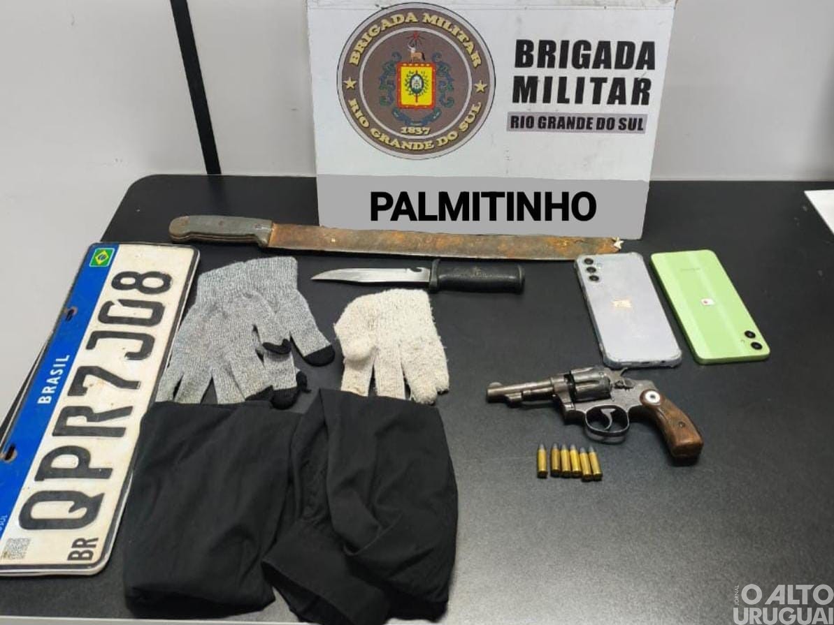 Brigada Militar prende três homens e apreende arma em Palmitinho