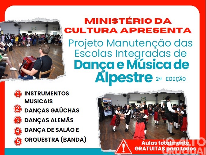 Alpestre abre inscrições para aulas gratuitas de dança e música