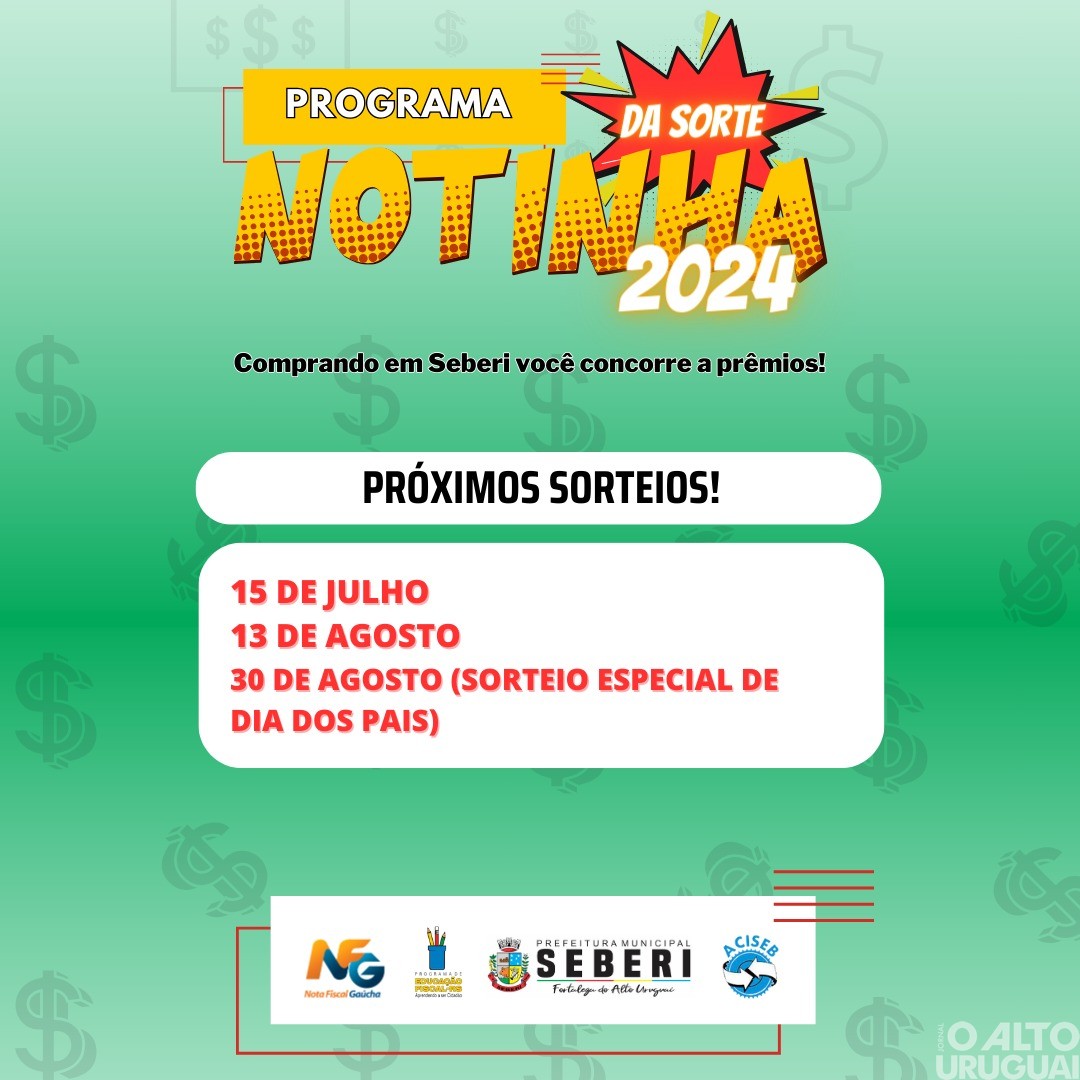 Primeiros ganhadores da Notinha da Sorte são anunciados em Seberi