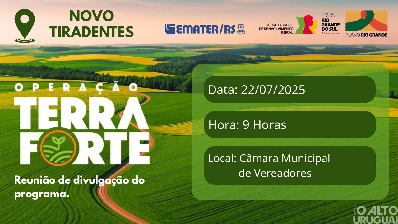 Operação Terra Forte é tema de reunião em Novo Tiradentes