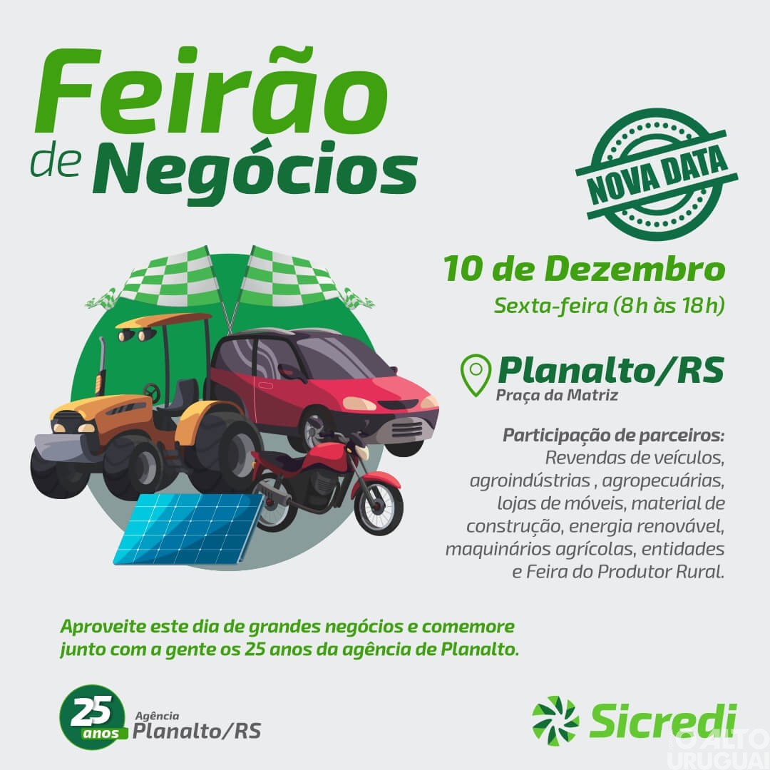 Sicredi promove Feirão de Negócios em Planalto nesta sexta-feira
