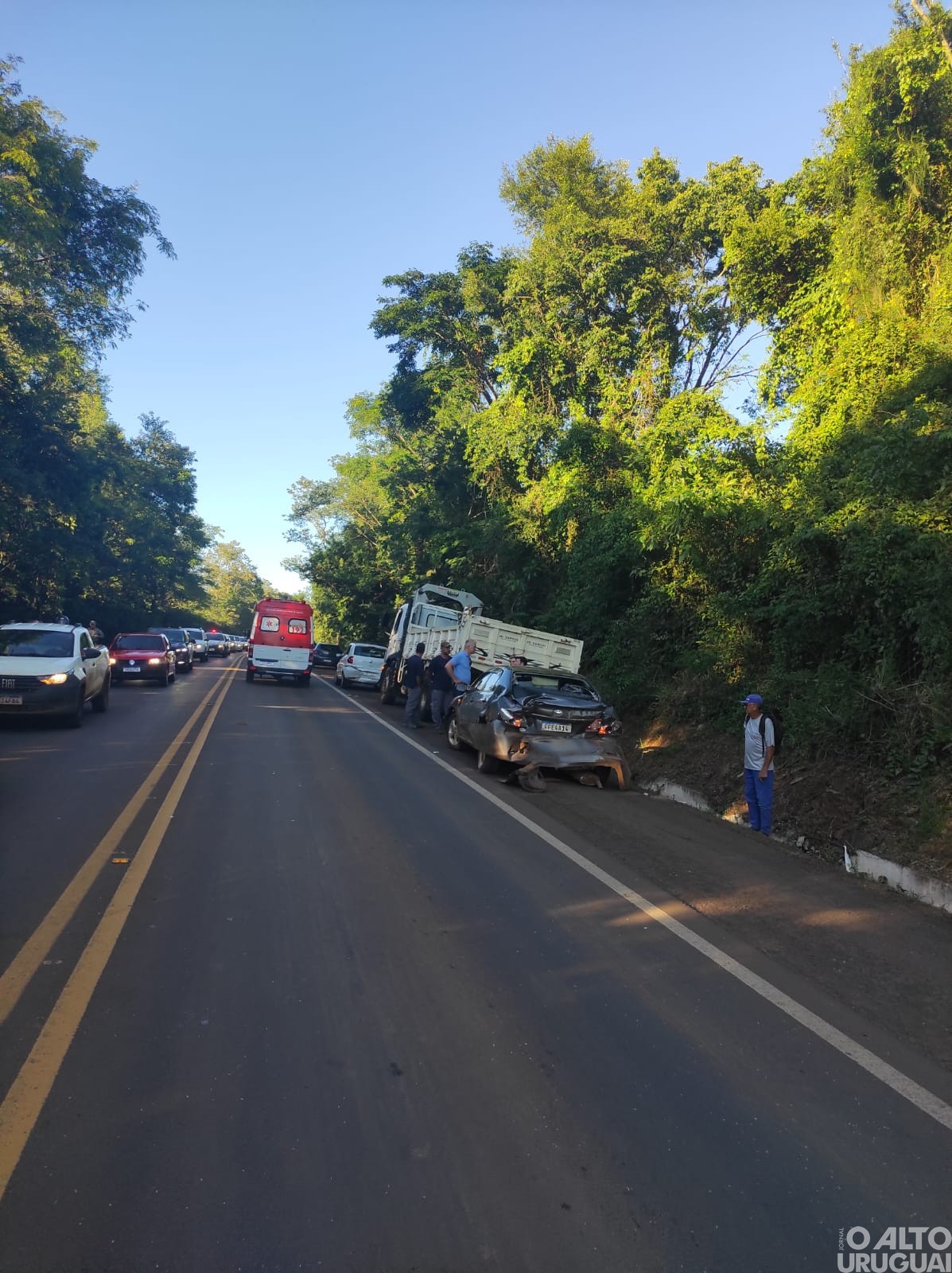 Registrado engavetamento na curva da Volta Grande em FW